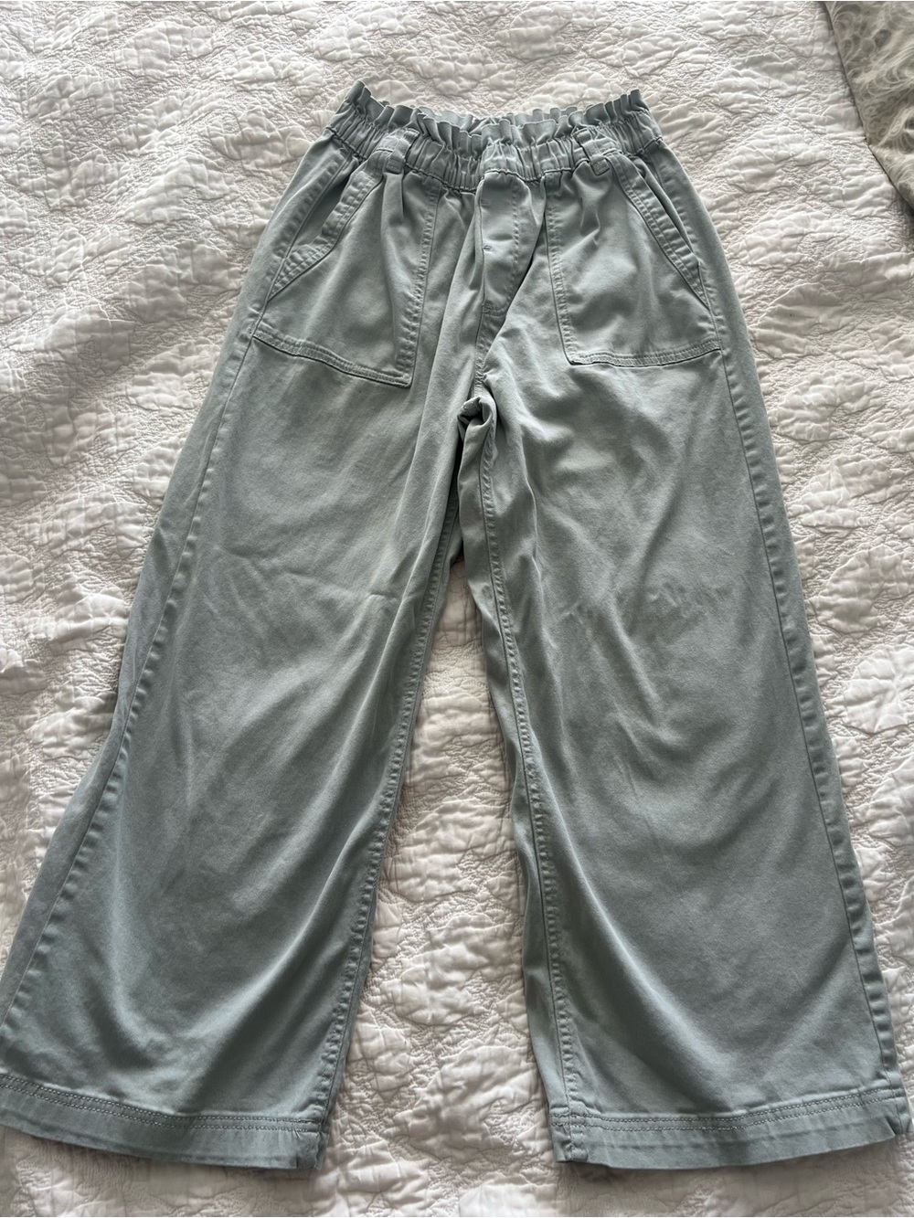 Kensie Wide-Leg Joggers in Light Sage Green